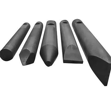 Rock breaker chisels — assorted tool profiles, full length